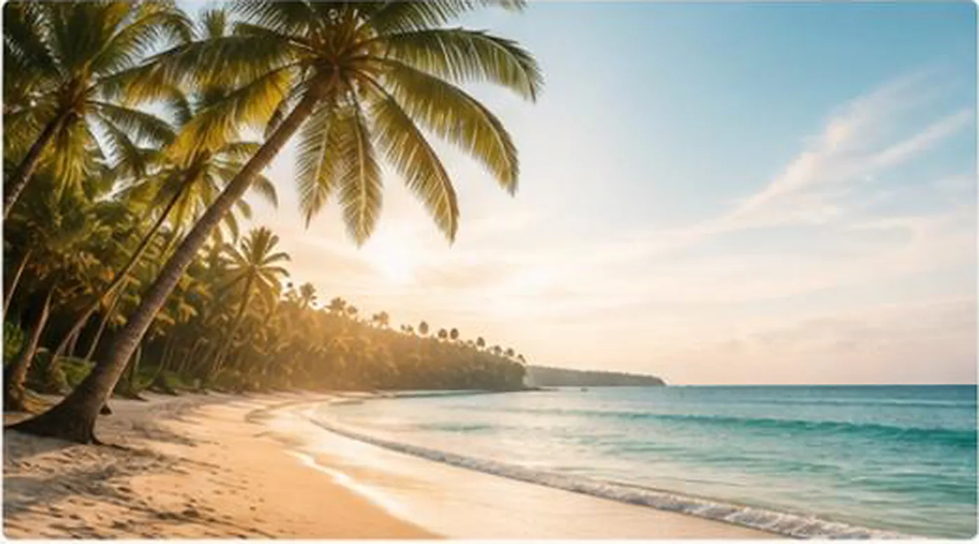 Strand auf Bali mit Palmen
